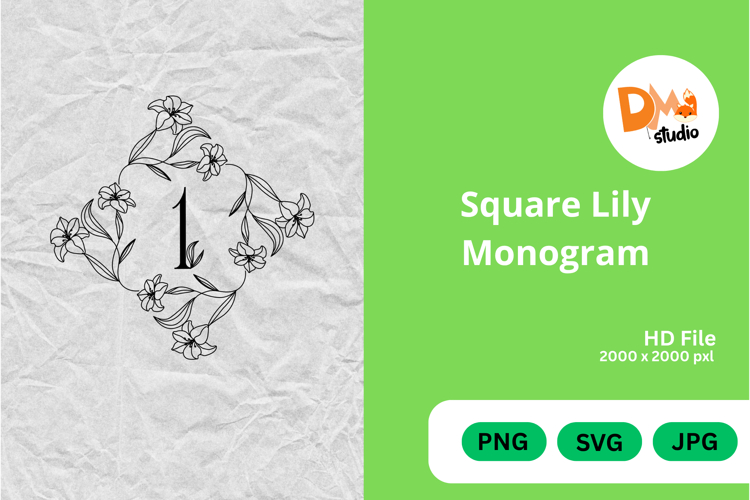 Square Lily Monogram