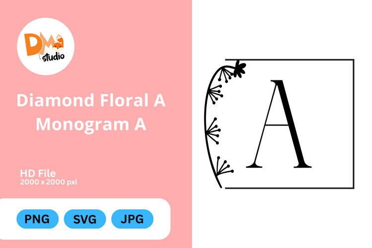 Diamond Floral Monogram Emblem (6095919)
