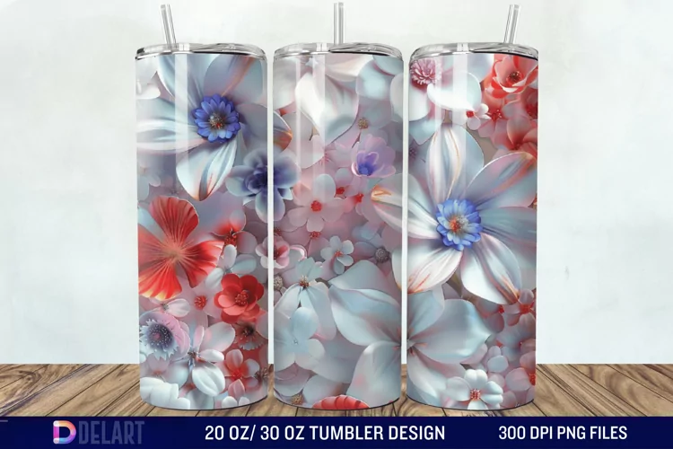3D Floral Tumbler Wrap