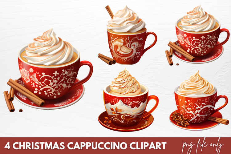 Christmas Cappuccino Clipart PNG