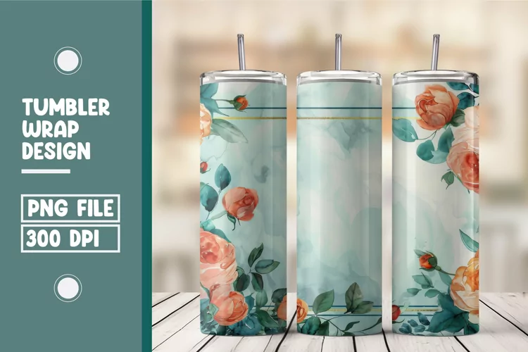Flower Tumbler Wrap Design