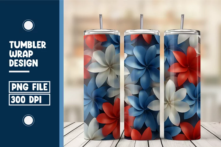 Flower Tumbler Wrap Design