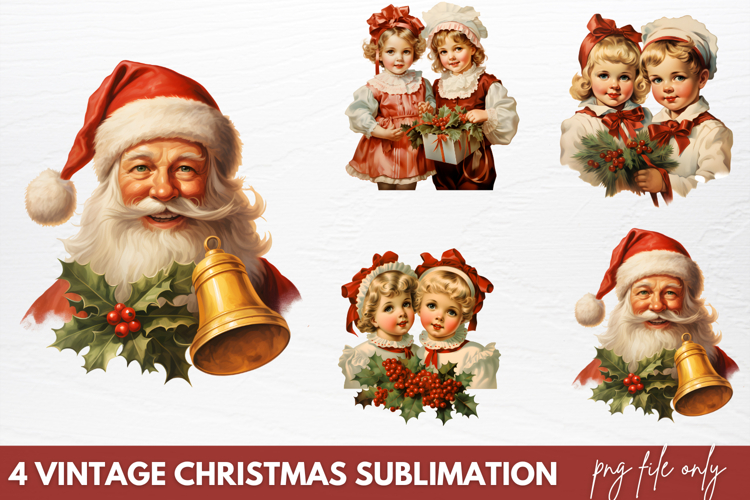 Vintage Christmas Collection Sublimation PNG