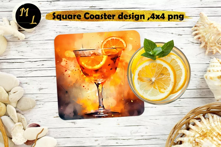 Cocktail Square Coaster design,Cocktail Coaster sublimation