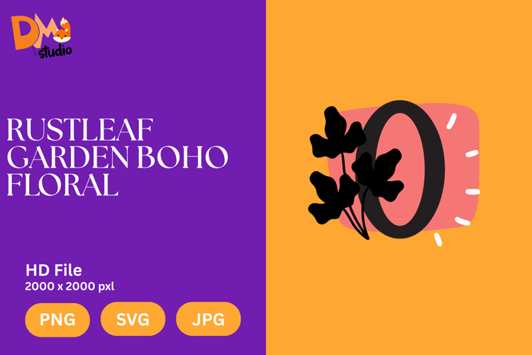 Rustleaf Garden Boho Floral Monogram