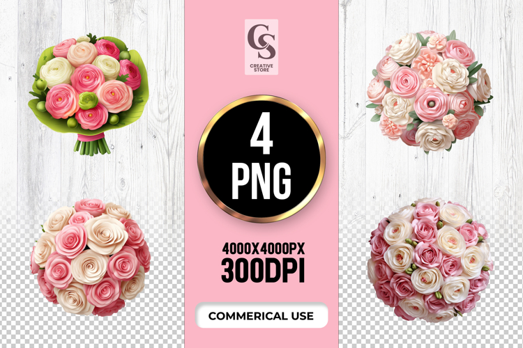 Pink flower clipart Image 5