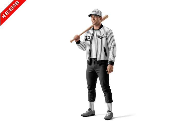 Baseball Player Wearing A Bomber Jac