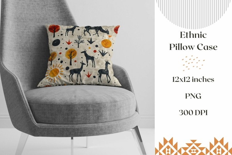 Ethnic Pillow Case Design, Animals Pillowcase Design example image 1