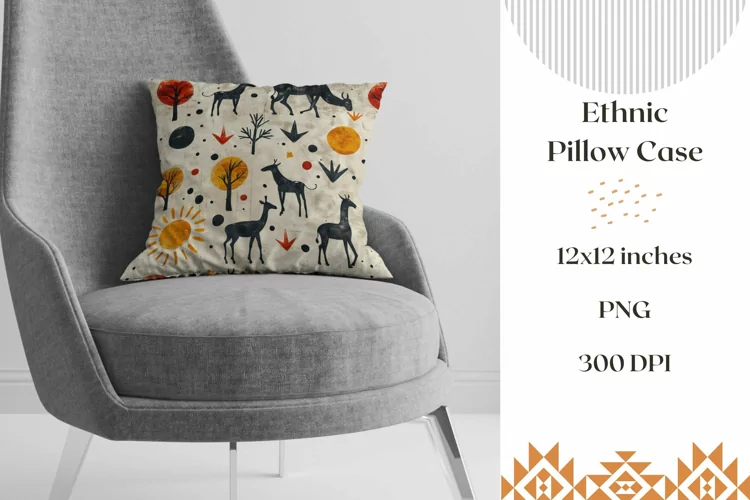 Ethnic Pillow Case Design, Animals Pillowcase Design