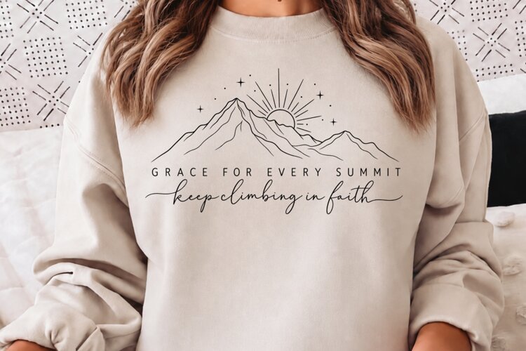Steady in Faith Mountain PNG, Walk by Faith Christian Mounta example image 1