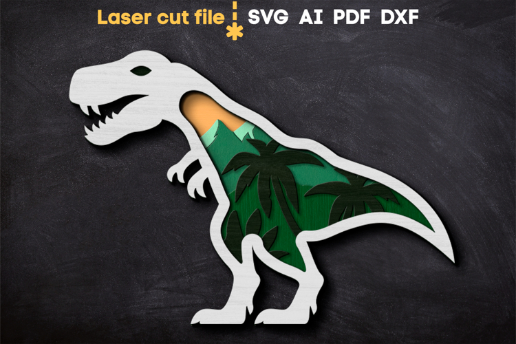 Dinosaur SVG laser cut file for Glowforge