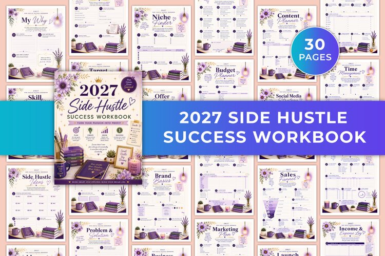 2027 Side Hustle Success Workbook Kdp interiors example image 1