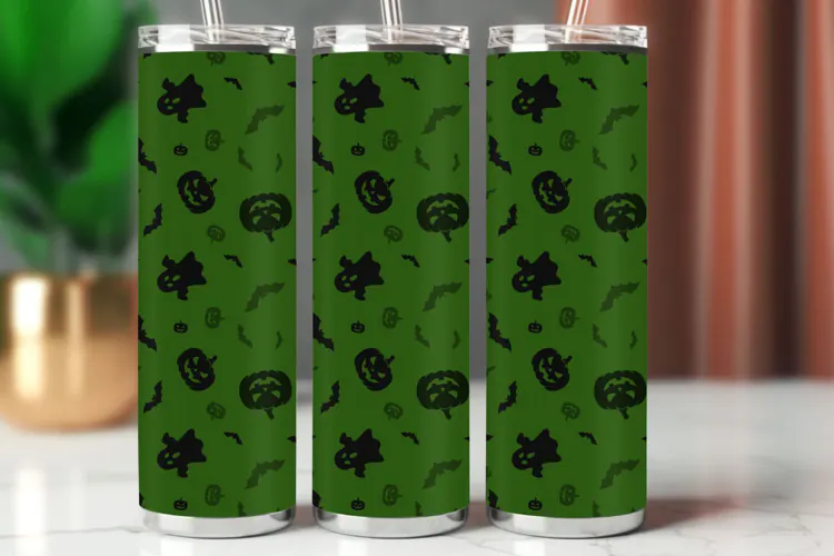 Halloween Tumbler Wrap Seamless Pattern