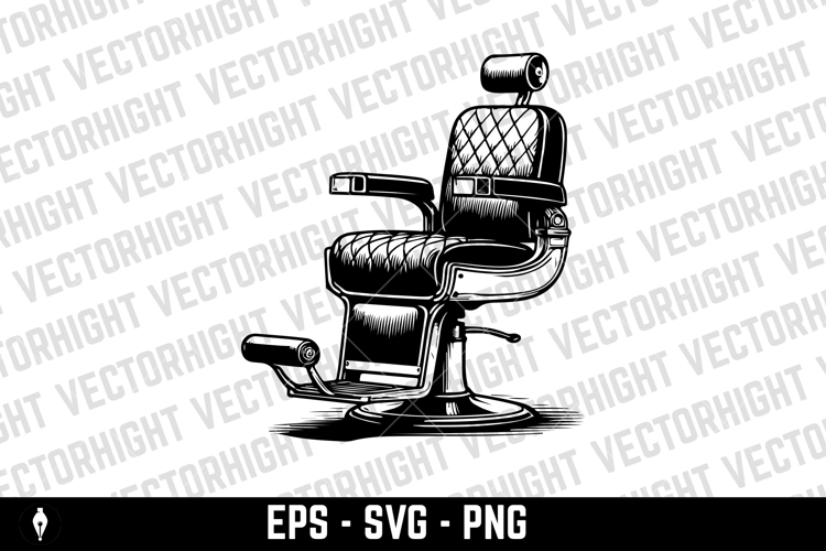 Vintage barber chair vector illustration. Perfect for barber