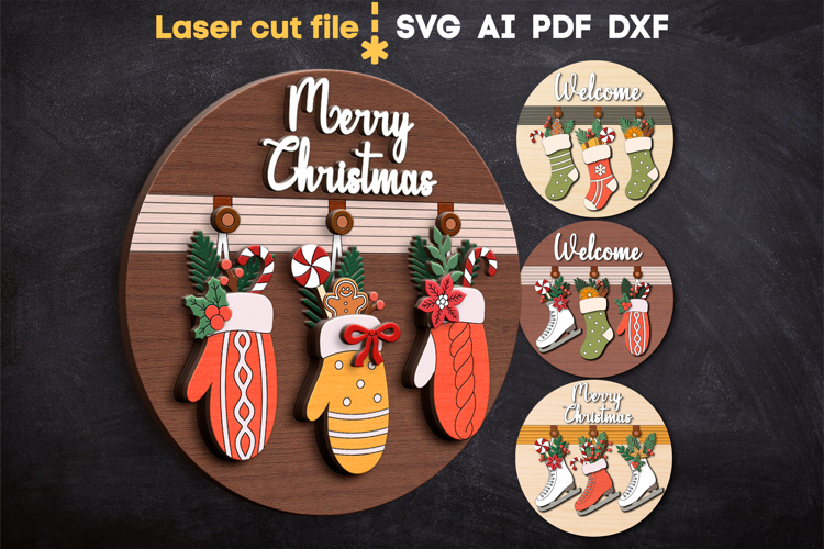 Christmas Signs Bundle SVG laser cut file for Glowforge