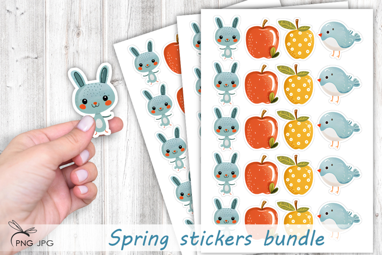 Spring stickers - 4 Variations