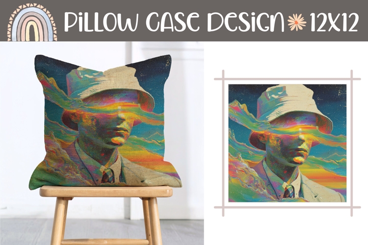 Cosmic Pillow Case Design, Glitch Pillow Sublimation