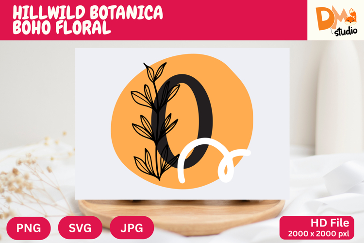Hillwild Botanica Boho Floral Monogram