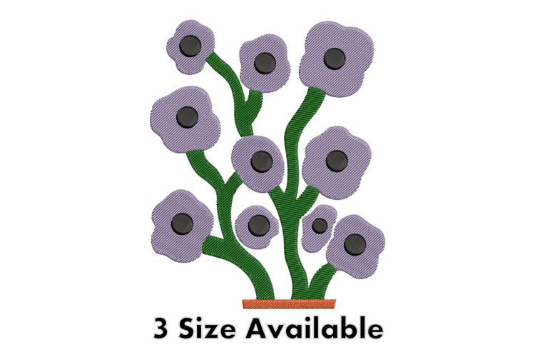 Flower Embroidery Design, Modern Floral Pattern Machine File