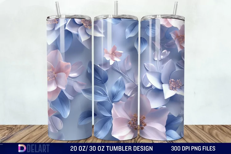 3D Floral Tumbler Wrap