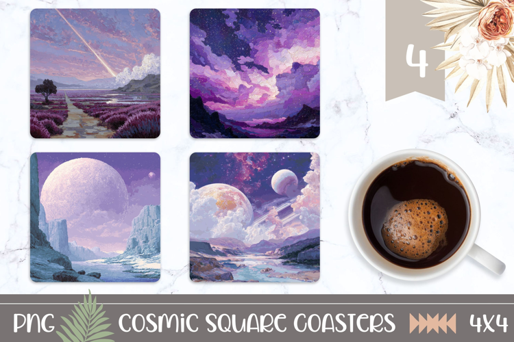 Cosmic Square Coasters, Space Square Coaster Template
