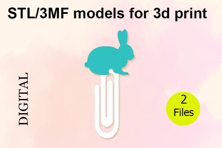 Paper Clips, Easter Bunny STL/3MF files for 3D Printing