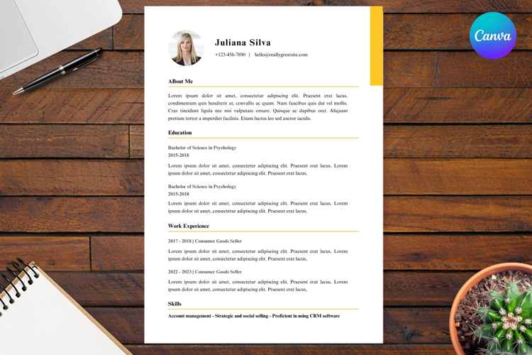 12 Clean Simple Resume CV - Canva