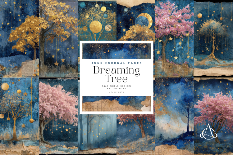 Dreaming Tree Junk Journal Pages Bundle