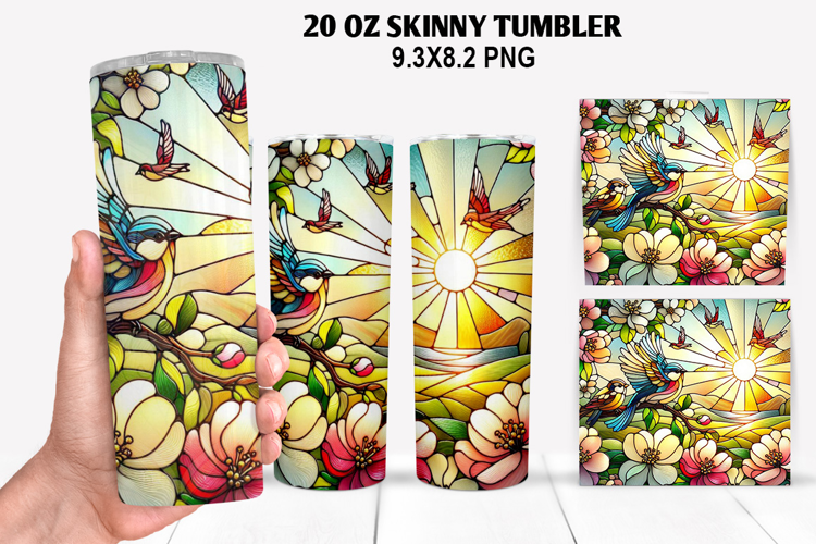 Flower Skinny Tumbler 20oz Wrap Design, Spring Tumbler Wrap