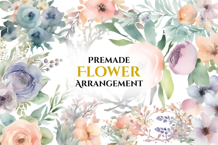Watercolor Flower Arrangement Clipart PNG