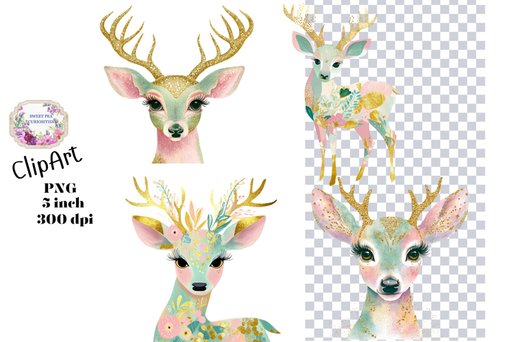 Christmas, Reindeer, Ephemera, PNG, Clipart, Junk Journal