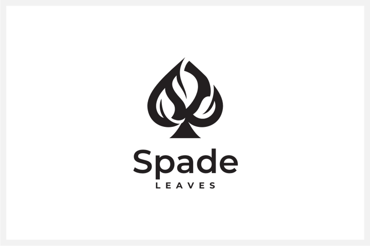 Spade Leaves Logo Design Vector Illustration