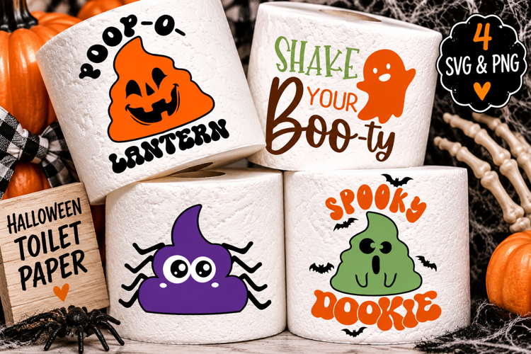 Halloween Toilet Paper SVG PNG, Funny Spooky Bathroom