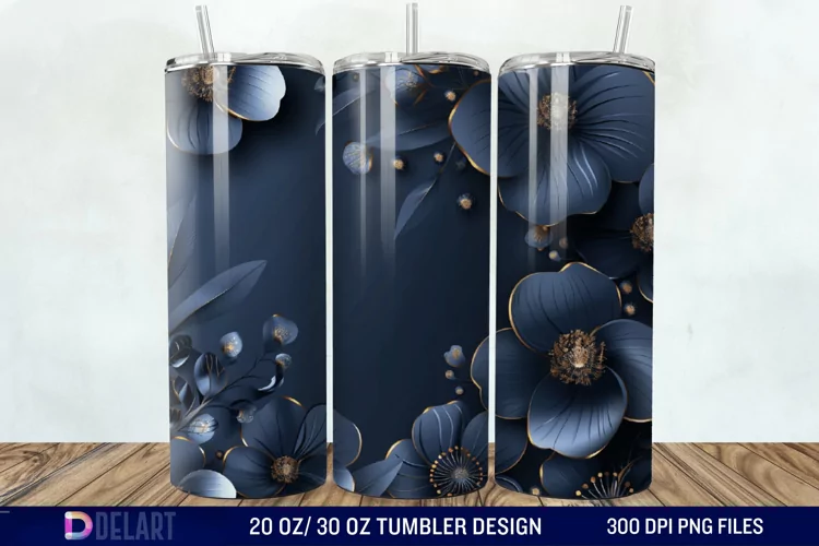 3D Floral Tumbler Wrap