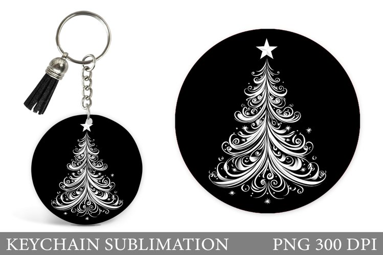 Christmas Tree Keychain. Christmas Keychain Sublimation