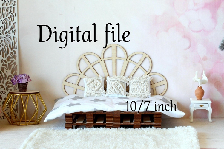 Miniature headboard peacock digital file laser cut vector