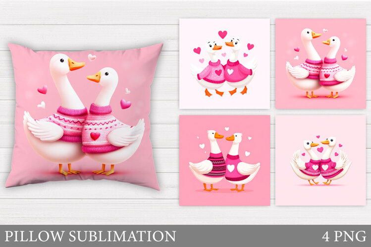 Valentines Goose Pillow. Valentines Pillow Sublimation example image 1
