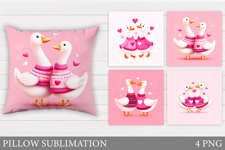Valentines Goose Pillow. Valentines Pillow Sublimation