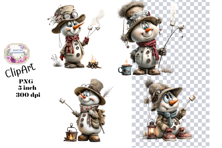 Christmas, Snowman, Ephemera, PNG, Clipart, Junk Journal