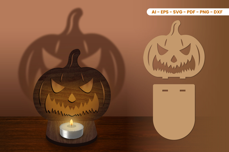 Halloween Tealight Candle Holder Laser Cut