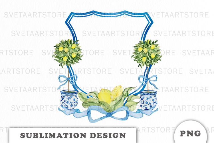 Watercolor Lemons composition png