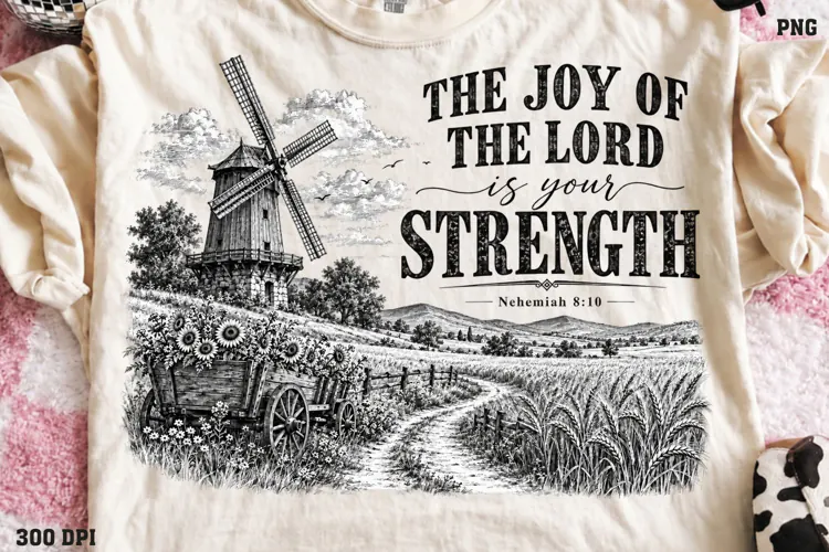 Joy of the Lord Is Your Strength Shirt PNG, Nehemiah 8:10 Wi