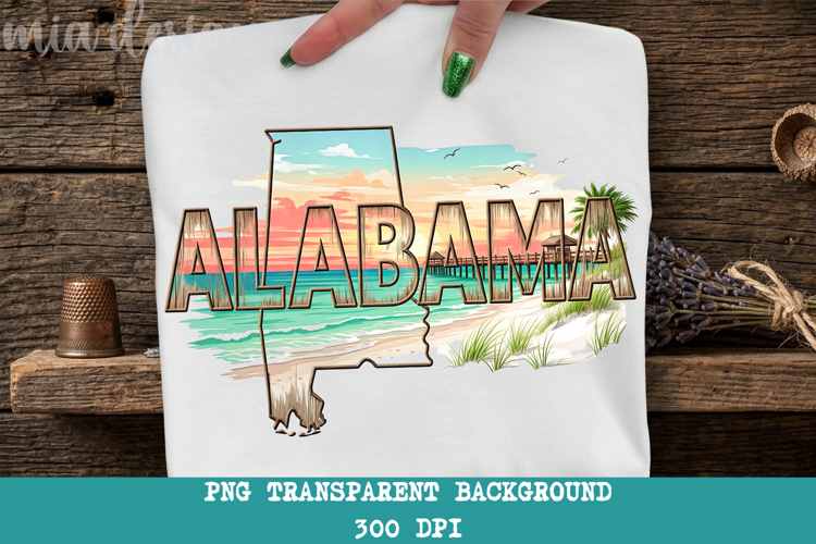 Alabama State PNG, Vintage Cotton Field Southern Sublimation