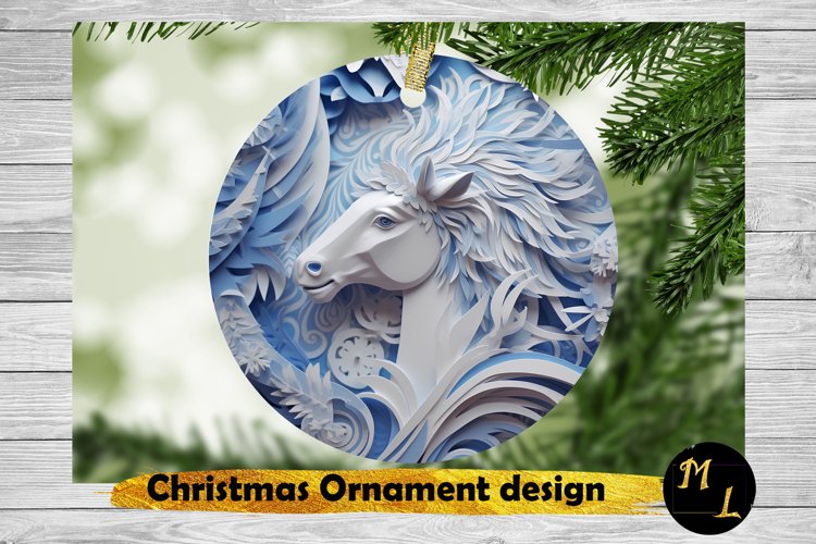 Horse Christmas Ornaments , Christmas Ornament sublimation example image 1