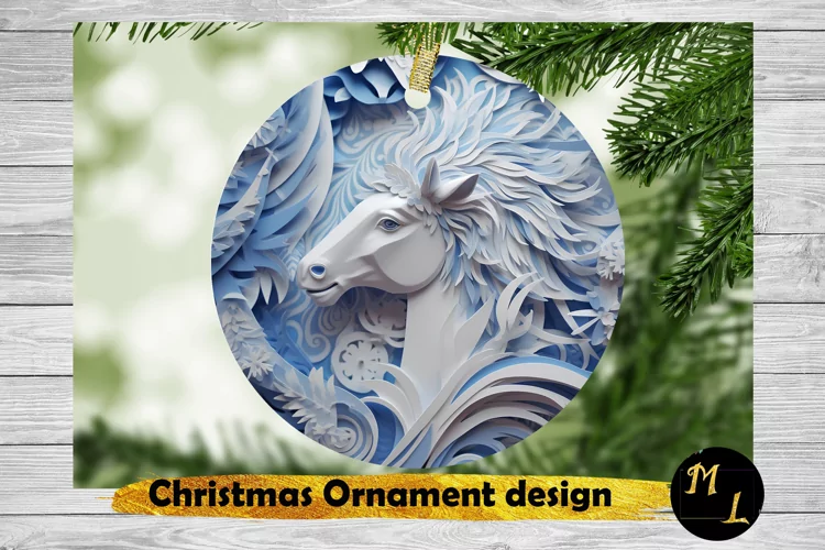 Horse Christmas Ornaments , Christmas Ornament sublimation