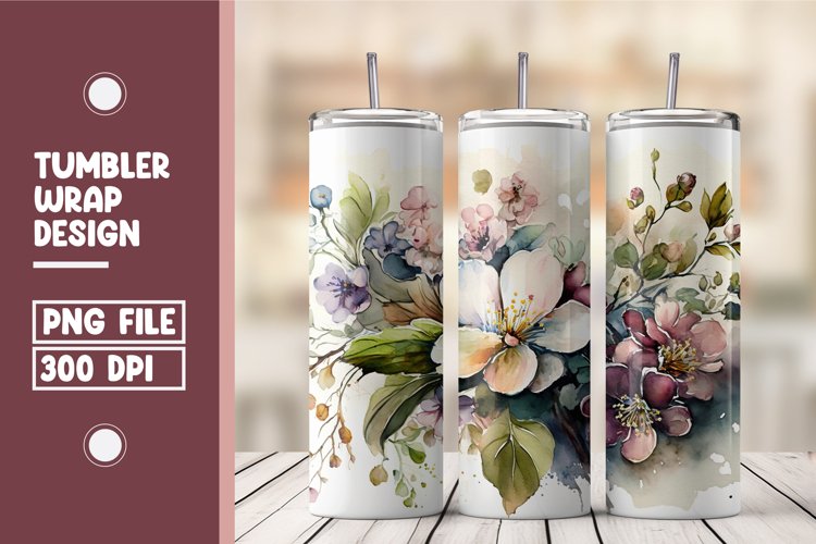 Spring floral tumbler wrap sublimation