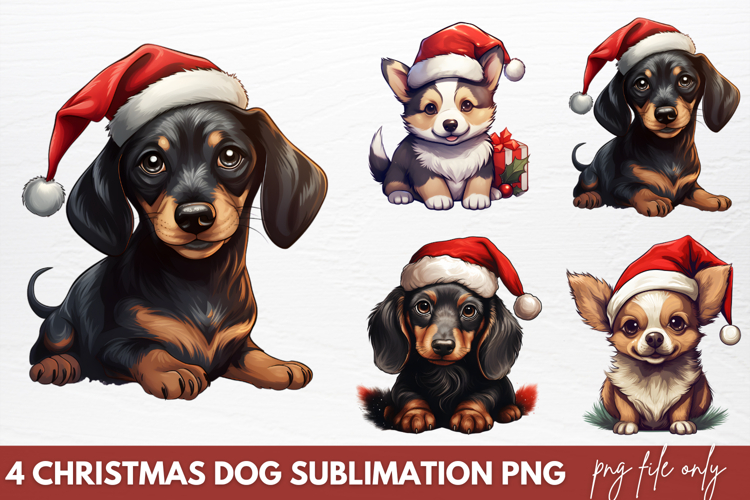 Christmas Dog Sublimation Clipart PNG