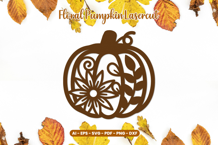 Floral Pumpkin Laser Cut SVG | Autumn Pumpkin with Flowers