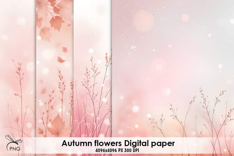 Autumn flowers digital paper