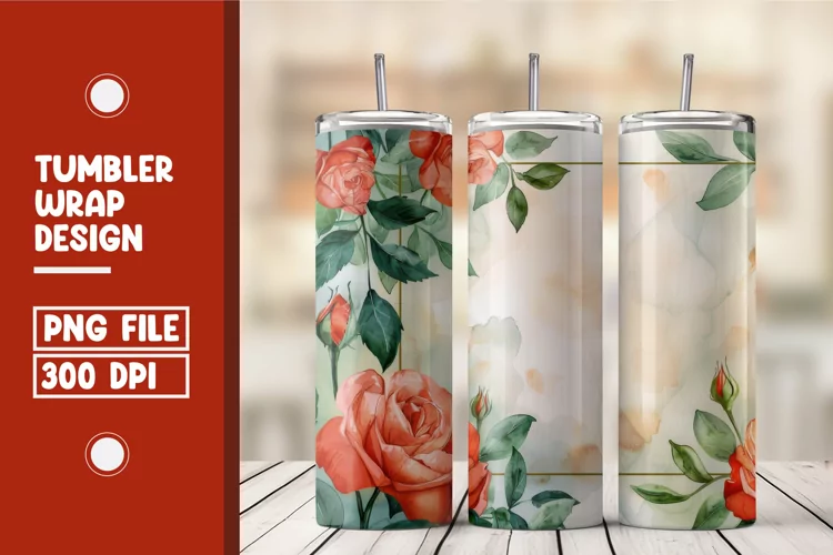 Flower Tumbler Wrap Design